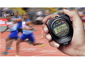 Stopwatch and the sparkle of athletes